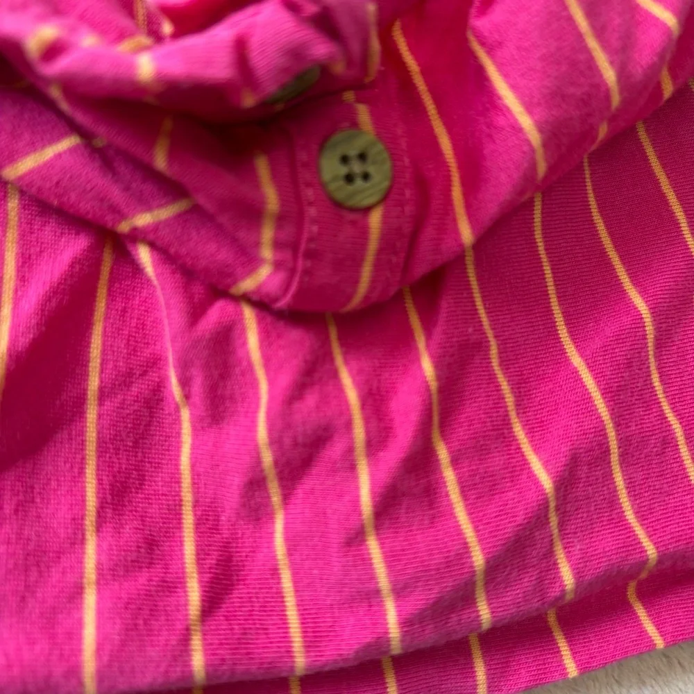 Carters Girls Hot Pink Summer Too 3 Months‎ Sleeveless With Dark Yellow Stripes